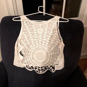 White See Through Back With Design Shirt